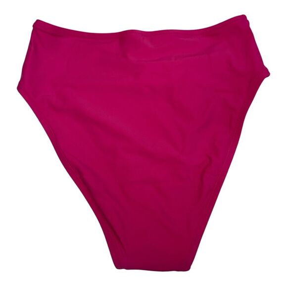 NWT J Crew Radiant Fuchsia High Rise Full Coverage Bikini Bottom Swimwear Sz XS - Picture 2 of 7